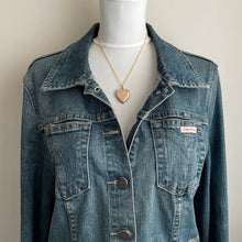 Load image into Gallery viewer, Antique Victorian Rose Gold Heart Locket & Chain. Flower and Fern Engraved Rolled Gold Photo Locket. Large Puffy 2-Photo Locket Necklace