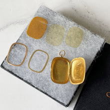 Charger l'image dans la galerie, Antique 9ct Gold Rectangular Locket. Engraved 2 -Sided Square Edwardian Gold Locket. English Gold Locket 2-Photo Locket, Chester 1907