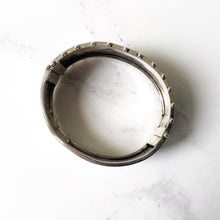 Charger l'image dans la galerie, Antique Victorian Wide Cuff Bracelet. Engraved Birds & Butterfly Silver, Gold Victorian Aesthetic Bangle. Antique English Silver Bracelet.