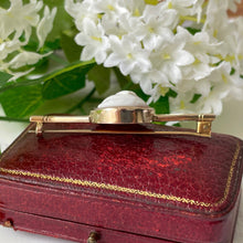 Load image into Gallery viewer, Antique 9ct Gold Bar Brooch. Victorian/Edwardian Cameo Lapel/Stock/Cravat Pin. Neoclassical Carved Shell Cameo Portrait of Flora Brooch