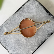 Load image into Gallery viewer, Antique 9ct Gold Bar Brooch. Victorian/Edwardian Cameo Lapel/Stock/Cravat Pin. Neoclassical Carved Shell Cameo Portrait of Flora Brooch