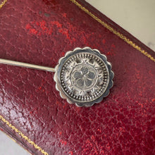 Cargar imagen en el visor de la galería, Victorian Engraved Pansy Stick Pin. Sterling Silver Aesthetic Era Pin Brooch. Antique Silver Lapel/Stock/Cravat/Tie Pin, Victorian Jewelry