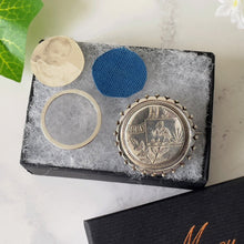 Cargar imagen en el visor de la galería, Antique Victorian Silver Locket Back Brooch. Aesthetic Engraved Crane Sterling Silver Brooch, Photo Compartment. Victorian Japonesque Pin.