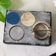 Cargar imagen en el visor de la galería, Antique Victorian Silver Locket Back Brooch. Aesthetic Engraved Crane Sterling Silver Brooch, Photo Compartment. Victorian Japonesque Pin.