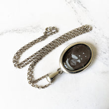 Charger l'image dans la galerie, Antique Victorian 2-Sided Picture Locket & Long Chain. Large Sterling Silver Photo Pendant With Young Edwardian Girl, 22" Belcher/Rolo Chain