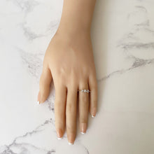 Cargar imagen en el visor de la galería, Antique Art Deco 9ct Gold & Paste Diamond Ring. 1920s 3 Stone Trilogy Engagement Ring Size US 7.5/UK P/EU 55. Antique Paste Jewelry