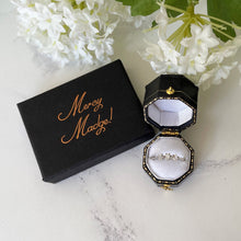 Cargar imagen en el visor de la galería, Antique Art Deco 9ct Gold & Paste Diamond Ring. 1920s 3 Stone Trilogy Engagement Ring Size US 7.5/UK P/EU 55. Antique Paste Jewelry