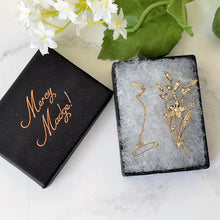 Cargar imagen en el visor de la galería, Antique Edwardian 9ct Gold & Pearl Flower Brooch. English Art Nouveau Floral Spray Brooch, Optional Box. Antique Bridal, Fine Jewelry Gift.