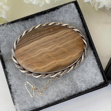 Load image into Gallery viewer, Antique Victorian Massive Scottish Hardstone Agate Sterling Silver Brooch. Sash/Tartan Shoulder Brooch. Antique Scottish Pebble Jewellery