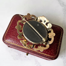 Charger l'image dans la galerie, Antique Georgian 9ct Gold Mourning Brooch With Hair Compartment. 2 Sided Locket Brooch, Hair Curl & Weave. Georgian Mourning Jewellery