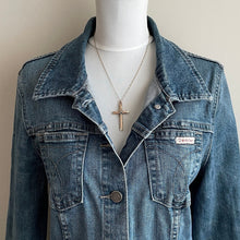 Carica l'immagine nel visualizzatore di Gallery, Antique Edwardian Gold Shamrock Cross & Chain. Rolled Gold/Gold Filled Paste Diamond Cross, Paper Clip Chain. Antique Cross Necklace