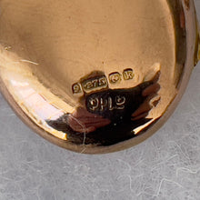 Cargar imagen en el visor de la galería, Antique Edwardian Solid 9ct Gold Engraved Locket. Engraved Oval Gold Puffy Locket With Optional Chain. English Gold Locket, 1909 Hallmark