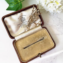 Cargar imagen en el visor de la galería, Antique Edwardian 9ct Gold & Pearl Flower Brooch. English Art Nouveau Floral Spray Brooch, Optional Box. Antique Bridal, Fine Jewelry Gift.