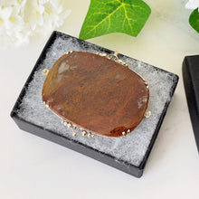 Load image into Gallery viewer, Victorian 9ct Gold & Silver Moss Agate Scottish Brooch. Large Antique Scenic Moss Agate Specimen Brooch. Victorian Scottish Pebble Jewelry