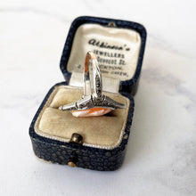 Cargar imagen en el visor de la galería, Antique Cameo Ring. 9ct Gold, Sterling Silver & Marcasite Cameo Ring. Edwardian/Art Deco Marquise Ring In Old Box, UK Q-1/2, US 8.25, EU 57