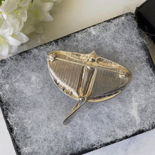 Cargar imagen en el visor de la galería, Vintage Silver & Enamel Art Nouveau Moth Brooch. Pat Cheney Scottish Arts and Crafts Brooch. Sterling Silver Stylised Figural Brooch.