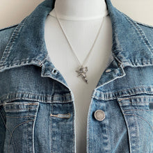 Charger l'image dans la galerie, Vintage Sterling Silver Cherub Pendant On Chain. Cowboy Cupid/Angel Sterling Silver Pendant & Curb Chain. Texas Cowboy, Vintage Jewelry Gift