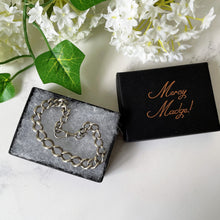 Cargar imagen en el visor de la galería, Antique Victorian Silver Albert Chain Bracelet. English Silver Pocket Watch Curb Chain Bracelet, Dog Clip. Victorian Albertina Bracelet.