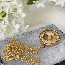 画像をギャラリービューアに読み込む, Antique Victorian Gold Gilt Portrait Pendant. Miniature Painted Porcelain Portrait of a Georgian Lady. Gold Plated Silver Pendant & Chain