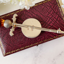 Cargar imagen en el visor de la galería, Scottish Silver, Citrine Thistle, Sword & Shield Kilt Pin. Robert Allison Edinburgh Celtic Cairngorm Brooch. Scottish Wedding, Groom Gift