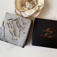 Cargar imagen en el visor de la galería, Victorian Albertina Watch/Chatelaine Chain. Antique Sterling Silver, Rolled Gold Pocket Watch Chain Bracelet/Necklace With T-Bar & Dog-Clip