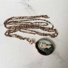 Cargar imagen en el visor de la galería, Antique Georgian 18ct Gold Portrait Miniature Locket. Large Oval Monogram Locket With Hair Compartment. Love Token/Sentimental Jewelry