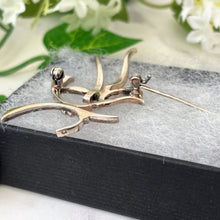 Cargar imagen en el visor de la galería, Antique Art Deco Silver Bird Brooch. Austro-Hungarian 800 Silver Dove Brooch. 1920's Stylised Silver & Marcasite Figural Lapel Pin, Austria