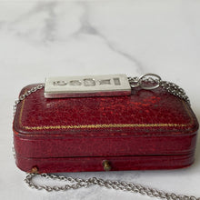 Cargar imagen en el visor de la galería, Vintage 1970s English Silver Ingot Pendant On Chain. Hallmarked Sterling Silver Bullion Bar & Belcher Chain Necklace. Retro 1970s Pendant.