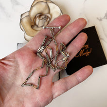 Cargar imagen en el visor de la galería, Victorian Albertina Watch/Chatelaine Chain. Antique Sterling Silver, Rolled Gold Pocket Watch Chain Bracelet/Necklace With T-Bar & Dog-Clip