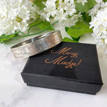 Charger l'image dans la galerie, Antique Victorian Silver Cuff Bracelet. Aesthetic Engraved Forget-me-Not & Fern Sweetheart Bracelet. Victorian Sterling Silver Narrow Bangle