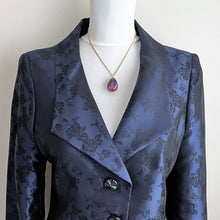 Cargar imagen en el visor de la galería, Vintage 9ct Gold, Huge Pear Cut Amethyst Pendant & Curb Chain Necklace. 35 Carat Amethyst Solitaire Pendant. 1970s Cocktail Jewelry