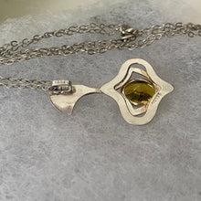 Cargar imagen en el visor de la galería, Antique Art Nouveau Pendant Necklace. Koi Fish 835 Silver Citrine Pendant, Antique Sterling Belcher Chain. Fan Tail Fish Pendant, SG Germany