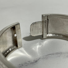 Load image into Gallery viewer, Antique Victorian Sterling Silver Bracelet. Hand Engraved Silver Belt Buckle Bracelet. Wide Hinged Bangle Bracelet. Antique Jewelry Gifts
