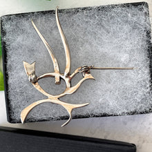 Cargar imagen en el visor de la galería, Antique Art Deco Silver Bird Brooch. Austro-Hungarian 800 Silver Dove Brooch. 1920's Stylised Silver & Marcasite Figural Lapel Pin, Austria
