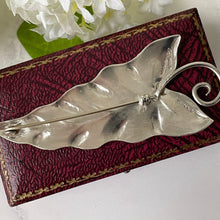 Carica l'immagine nel visualizzatore di Gallery, Sterling Silver Leaf Brooch, Signed Bowles. Handwrought American Arts & Crafts Movement Brooch. Antique/Vintage Arts And Crafts Jewelry
