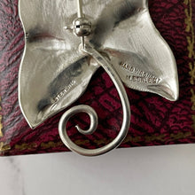 Carica l'immagine nel visualizzatore di Gallery, Sterling Silver Leaf Brooch, Signed Bowles. Handwrought American Arts & Crafts Movement Brooch. Antique/Vintage Arts And Crafts Jewelry