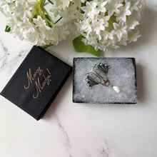 Load image into Gallery viewer, Antique Art Nouveau Plique a Jour and Pearl Brooch. Edwardian Silver & Enamel Pearl Drop Brooch, Germany. Levinger Bissinger Jewelry