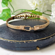 Cargar imagen en el visor de la galería, Antique Victorian 9ct Rolled Gold Bracelet. Yellow Gold Filled Etruscan Bangle. Twisted Gold Wire Roman Rope Bangle. Narrow Flexible Bangle