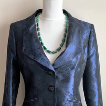 Cargar imagen en el visor de la galería, Vintage 14K Gold Filled Malachite Gemstone Necklace. Malachite Cone Bead Necklace 25" /64cm Long. Natural Polished Malachite Necklace.