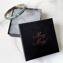 Cargar imagen en el visor de la galería, Vintage Chinese Silver & Champlevé Enamel Bracelet. Sterling Silver Aqua Blue Oriental Flower Bangle. Vintage Chinese Export Jewellery.