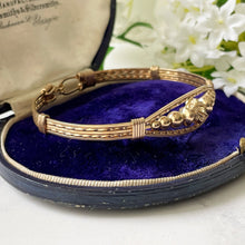 Cargar imagen en el visor de la galería, Antique Victorian 9ct Rolled Gold Bracelet. Yellow Gold Filled Etruscan Bangle. Twisted Gold Wire Roman Rope Bangle. Narrow Flexible Bangle
