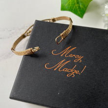 Cargar imagen en el visor de la galería, Antique Victorian 9ct Rolled Gold Bracelet. Yellow Gold Filled Etruscan Bangle. Twisted Gold Wire Roman Rope Bangle. Narrow Flexible Bangle