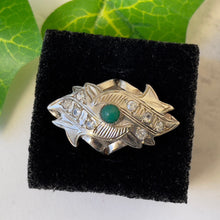 Charger l'image dans la galerie, Antique Chinese Engraved Sterling Silver Double Fish Ring. Art Deco Paste Diamond & Jade Marquise Ring. Optical Illusion Good Luck Amulet
