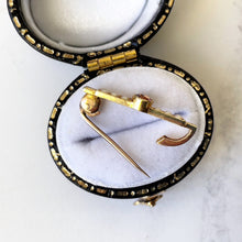 Carica l'immagine nel visualizzatore di Gallery, Antique Pink Garnet & Pearl 9ct Gold Pin. Edwardian Stock/Tie/Cravat/Collar Pin. Rhodolite Garnet and Seed Pearl Tiny Gold Brooch