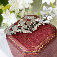 Charger l'image dans la galerie, Antique Victorian Gold & Silver Sweetheart Brooch. Engraved Pansy and Ivy English Brooch. Alternative Tie/Stock Pin. Antique Jewelry Gifts.