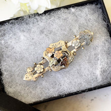 Charger l'image dans la galerie, Antique Victorian Gold & Silver Sweetheart Brooch. Engraved Pansy and Ivy English Brooch. Alternative Tie/Stock Pin. Antique Jewelry Gifts.