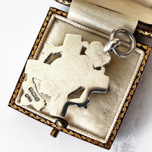 Carica l'immagine nel visualizzatore di Gallery, Antique Edwardian Silver & 9ct Gold Scottish Lion Fob Pendant, Hallmarked 1906. Royal Crest/Coat of Arms Fob, Crown, Garter, Saltire Cross.