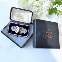 Carica l'immagine nel visualizzatore di Gallery, Antique Victorian Sterling Silver Belt Buckle Brooch In Case. Aesthetic Engraved Love Token Sweetheart Brooch. Victorian Sentimental Jewelry