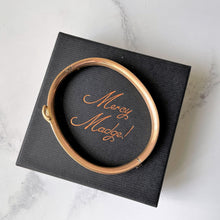 Charger l'image dans la galerie, Antique Victorian Rolled Gold Bangle Bracelet. Rose Gold Filled Belt Buckle Narrow Bangle. Victorian Aesthetic Engraved Bracelet.