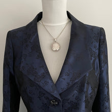 Carica l'immagine nel visualizzatore di Gallery, Antique Victorian Silver Flower Locket & Chain. Embossed Engraved Chrysanthemum Photo Locket. Large Puffy Sterling Silver Locket Necklace